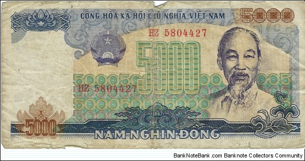 VIETNAM 5000 Dong
1987 Banknote