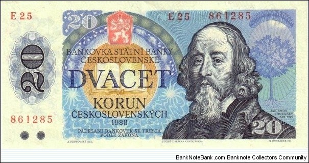20 Kčs - Czechoslovakian koruna
 Banknote