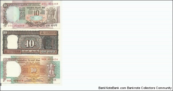 india Reserve Bank of india 10 rupees set Banknote