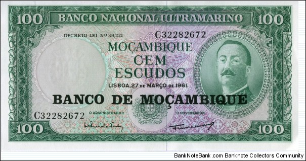 100 Mozambican escudo Overprint
 Banknote