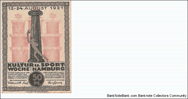 Hamburg 50 Pfennig Banknote