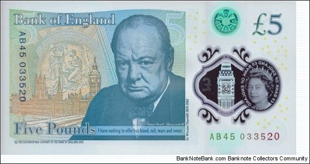 Banknote from United Kingdom year 2015