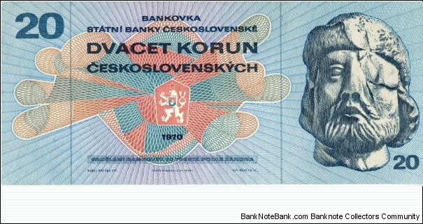 
20 Kčs - Czechoslovakian koruna

Serial # prefix H. Banknote