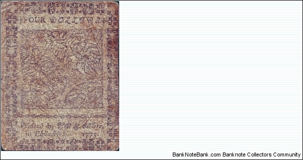 Banknote from USA year 1775
