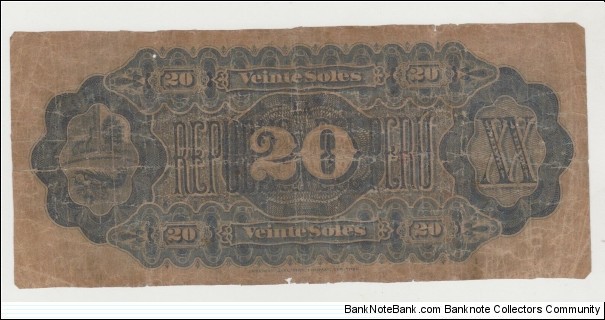 Banknote from Peru year 1879