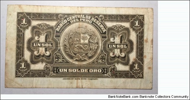 Banknote from Peru year 1935