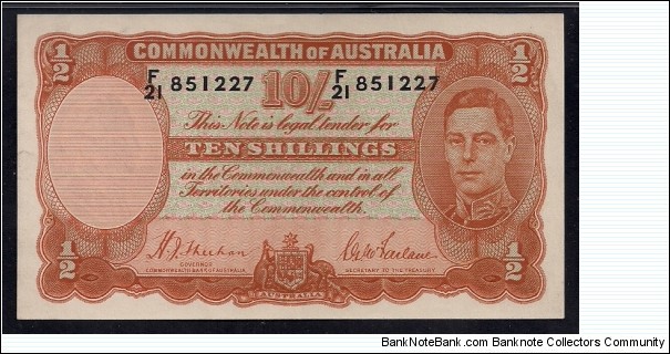 Australia 10 Shillings Banknote