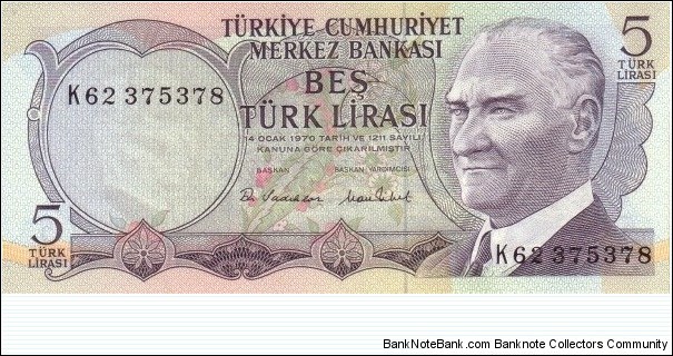 
5 ₤ - Turkish lira
 Banknote