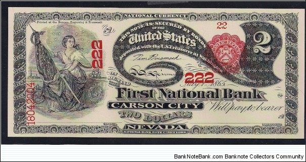 Tim Prusmack 98/250 2004 Lazy Deuce $2 Carson City Banknote