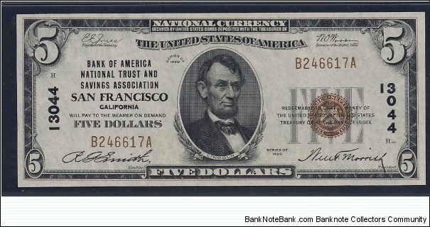 USA $5 San Francisco PMG 64 Banknote