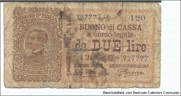 2 Lire-Buono Di Cassa-pk 37 c Banknote