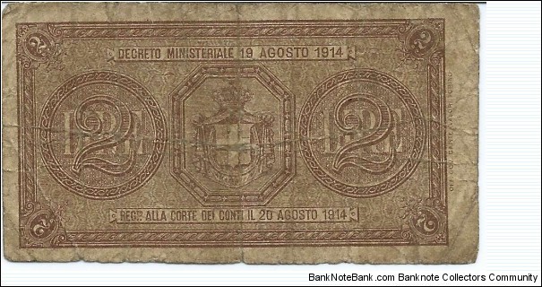 Banknote from Italy year 1914