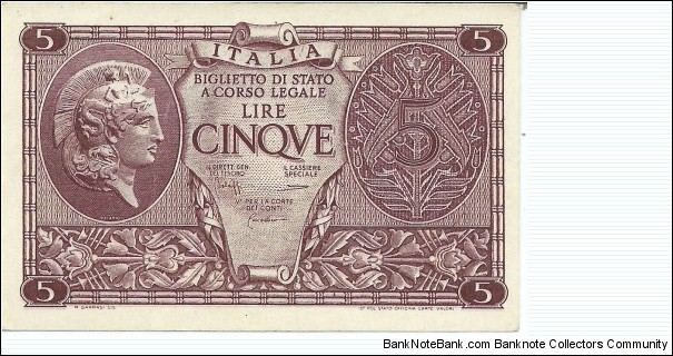 5 Lire-pk 31 c Banknote