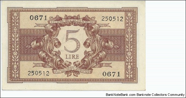 Banknote from Italy year 1944