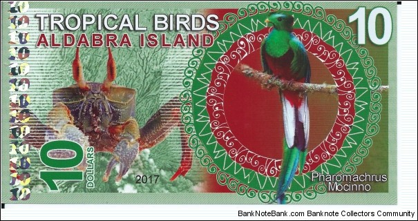 ALDABRA ISLAND - 10 Dollars - pk NL - Pivate Issue - Polymer - Not Legal Tender   Banknote