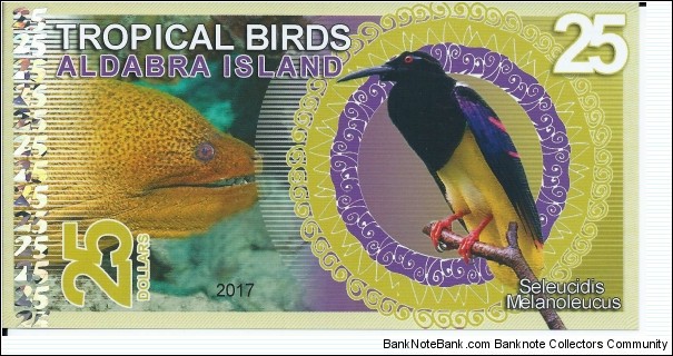 ALDABRA ISLAND - 25 Dollars - pk NL - Pivate Issue - Polymer - Not Legal Tender  Banknote