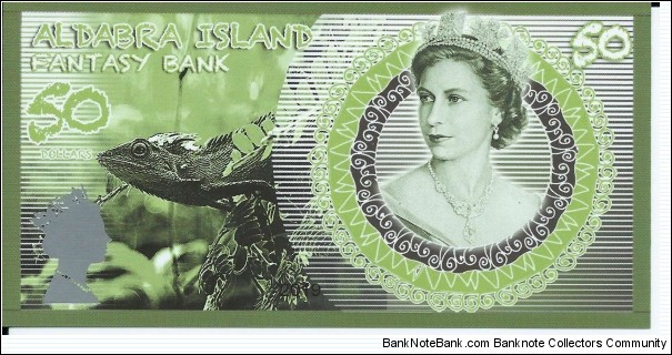 ALDABRA ISLAND - 50 Dollars - pk NL - Pivate Issue - Polymer - Fantasy Bank - Not Legal Tender  Banknote