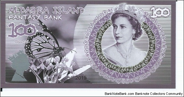 ALDABRA ISLAND - 100 Dollars - pk NL - Pivate Issue - Polymer - Fantasy Bank - Not Legal Tender  Banknote