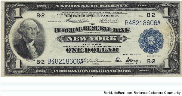 USA 1 Dollar
1918
National Currency Banknote