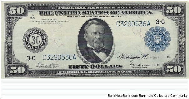 USA 50 Dollars
1914
Federal Reserve Note Banknote