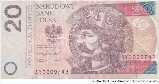 Poland 20 Złotych
AY 3009743 Banknote