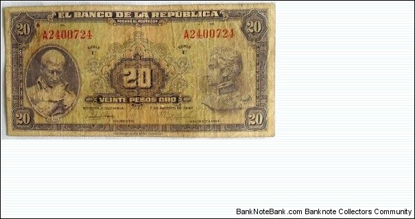 BILLETE-COLOMBIA-20-PESOS-ORO-1947-CALDAS-P392d-REF-CO502-USA-SELLER thumbnail 1
BILLETE-COLOMBIA-20-PESOS-ORO-1947-CALDAS-P392d-REF-CO502-USA-SELLER thumbnail 2
Have one to sell? Sell now- Have one to sell?
BILLETE COLOMBIA 20 PESOS ORO 1947 CALDAS P392d REF CO502 FOR SALE Banknote