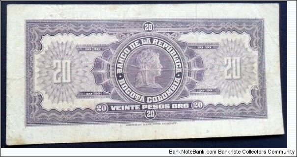 Banknote from Colombia year 1963