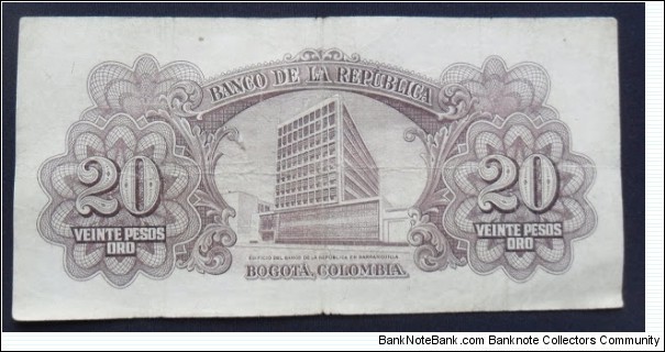 Banknote from Colombia year 1961