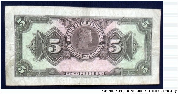 Banknote from Colombia year 1950