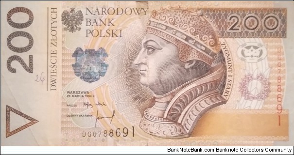 Poland 200 Złotych
DG 0788691 Banknote