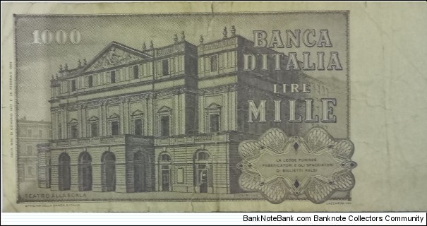 Banknote from Italy year 1969