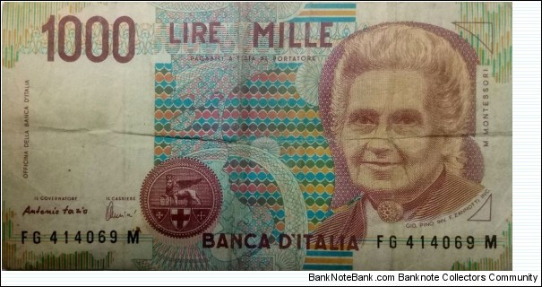 1000 lire Banknote