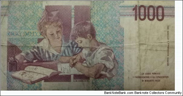 Banknote from Italy year 1990