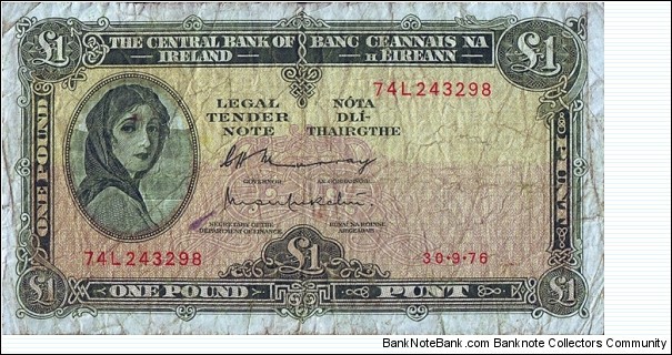 Ireland 1976 1 Pound. Banknote