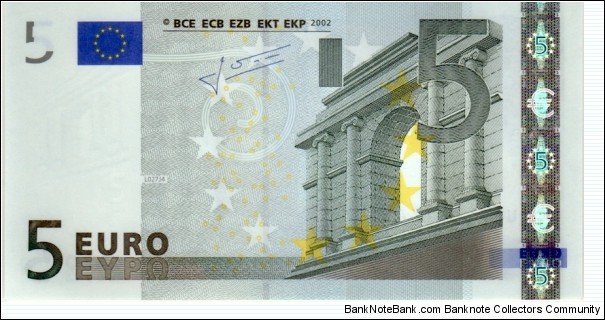 P-5u 5 Euro (France with Trichet signature) Banknote