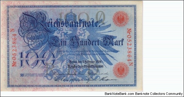 Banknote from Germany year 1908