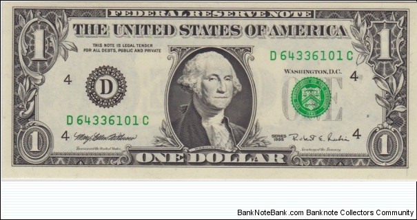 P-496b $1 Web Press (A;B;D;F)  Banknote