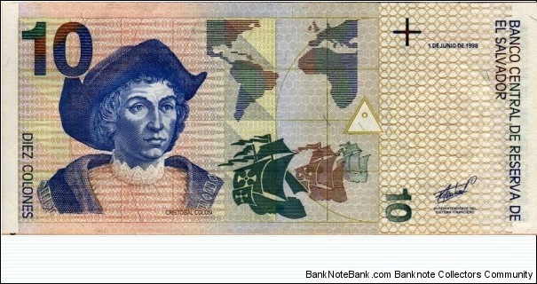 P-148a 10 Colones Banknote