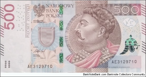 Poland 500 Złotych
AE 3129710 (equivalent 113.93 EUR - 29.08.2020) Banknote
