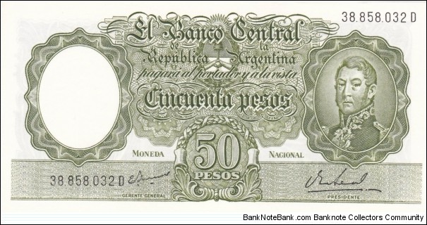 50 m$n - Argentine peso moneda nacional Banknote