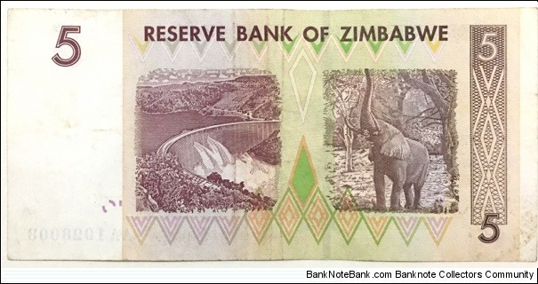 Banknote from Zimbabwe year 2007