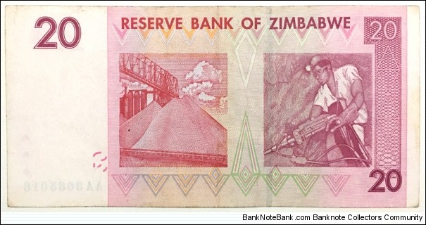 Banknote from Zimbabwe year 2007