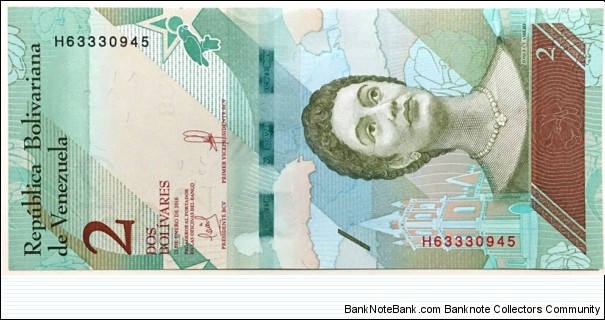 2 Bolivares Banknote