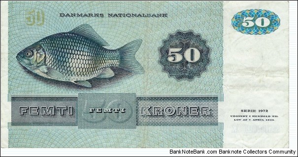 Banknote from Denmark year 1972