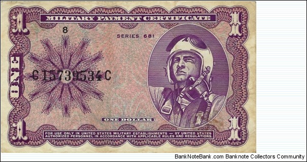 USA 1 Dollar 1972 Military Script Banknote