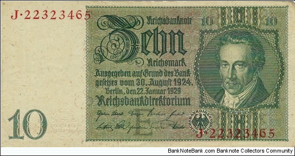 GERMANY 10 Reichmark 1929 Banknote