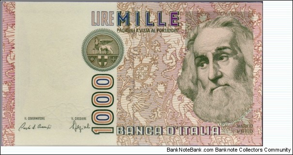 P-109B 1000 Lire Banknote