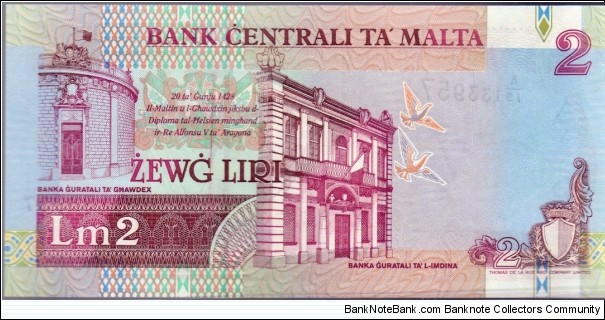 Banknote from Malta year 1997