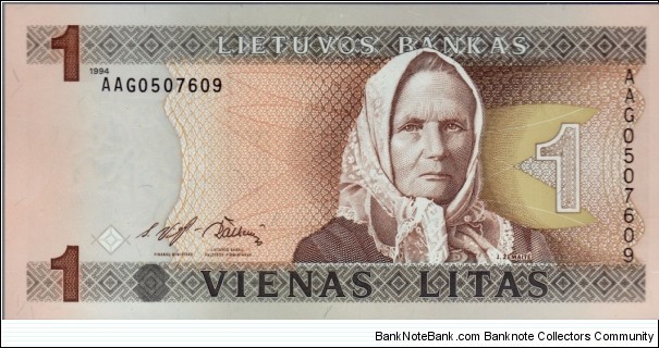 P-53 One Litas Banknote