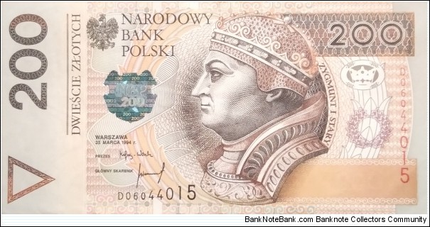 Poland 200 Złotych
DO 6044015 Banknote